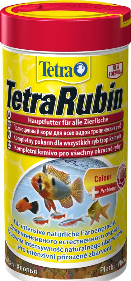 Tetra (Тетра) Rubin. Корм для всех видов декоративных аквариумных рыб (хлопья) для окраса 1 л