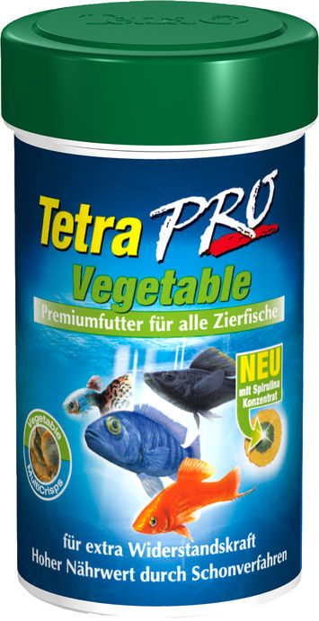Tetra (Тетра) Pro Vegetable. Высококачественный хлопьевидный корм с концентрированным содержанием спирулины-дополнительная защита рыбок 250 мл