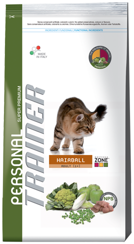 Trainer (Трейнер) Personal Hairball. Сухой корм для взрослых кошек для выведения шерсти, 0,4 кг