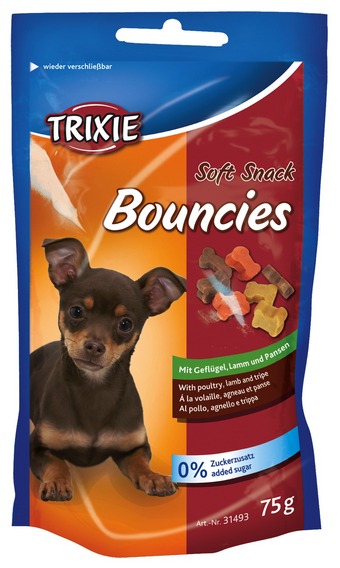 Soft Snack Bouncies. Лакомство для собак с птицей, ягненком и рубцом, 75 гр. Trixie (Трикси) (31493)