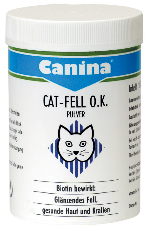 Cat Fell O.K. Добавка с биотином для здоровья кожи и шерсти для кошек, порошок, 100 гр. Canina (Канина)