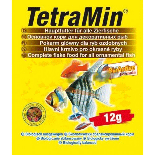 Tetra (Тетра) Min. Основной хлопьевидный корм для всех видов тропических рыб 12 гр