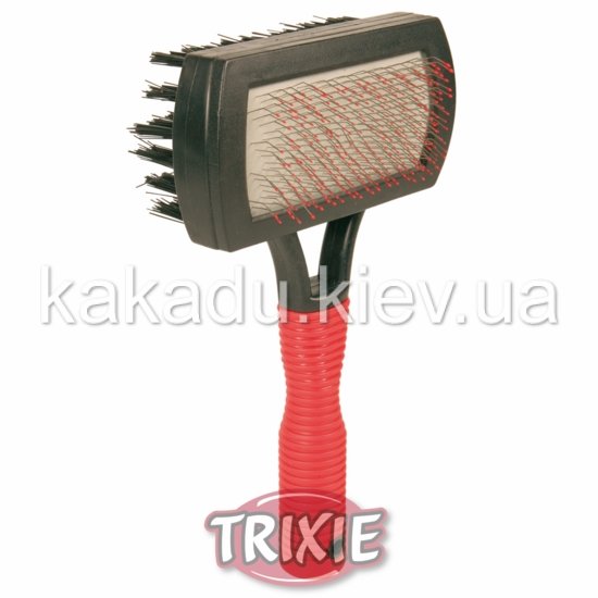 Trixie (Трикси) Brush  plastic handle double-sided. Пуховка двухсторонняя (пластик+шетка)