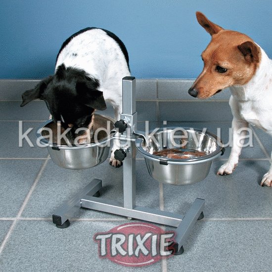 Подставка-кормушка 27 см + 2 металлические миски 0,75 л. Trixie (Трикси)