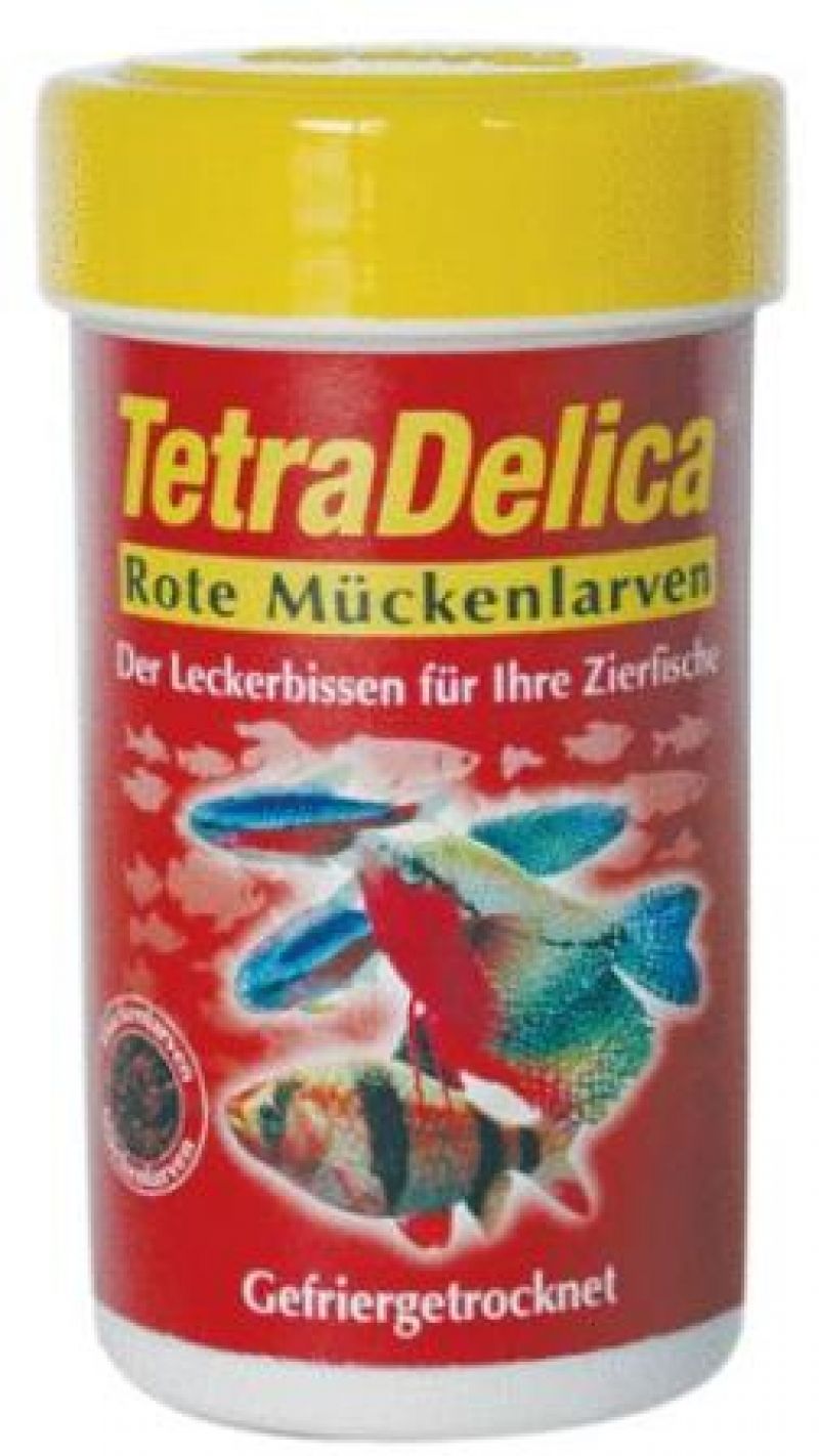 Tetra (Тетра) Delica Red Bloodworms. Здоровая подкормка для рыб состоящая из цельно высушенных рачков мотыля 100 мл