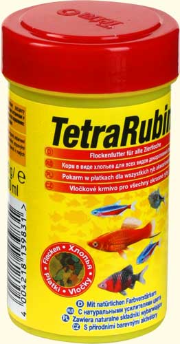 Tetra (Тетра) Rubin. Корм для всех видов декоративных аквариумных рыб (хлопья) для окраса 100 мл