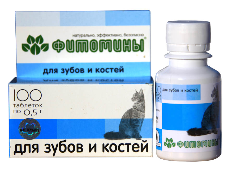 Фитомины для зубов и костей для кошек 100 табл.