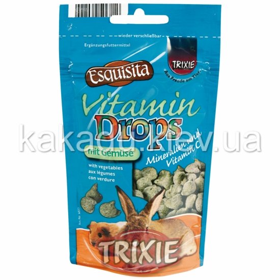 Trixie (Трикси) Vitamin Drops with Vegetables. Дропсы для грызунов овощные 75 гр