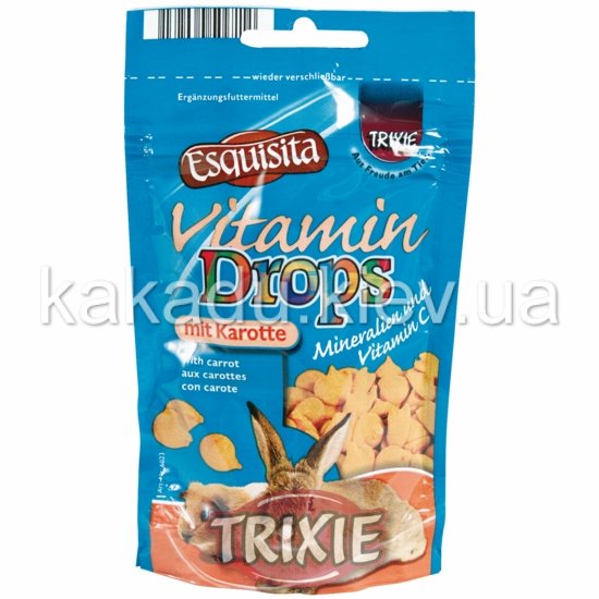 Trixie (Трикси) Vitamin Drops with Carrot. Дропсы для грызунов морковные 75 гр