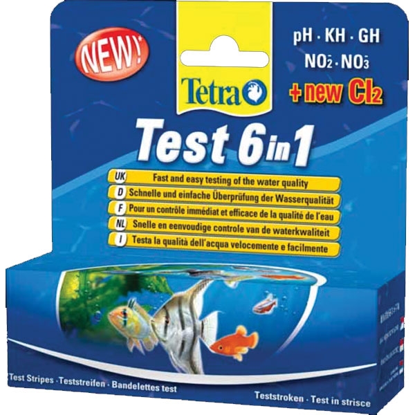 Tetra (Тетра) Test 6in1 Набор полосок-тестов для быстрой проверки показателей качества воды