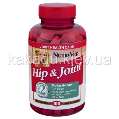 Nutri-Vet (Нутри-Вет) Hip and Joint Level 2. Жевательные таблетки с глюкозамином и хондроитином для собак- 